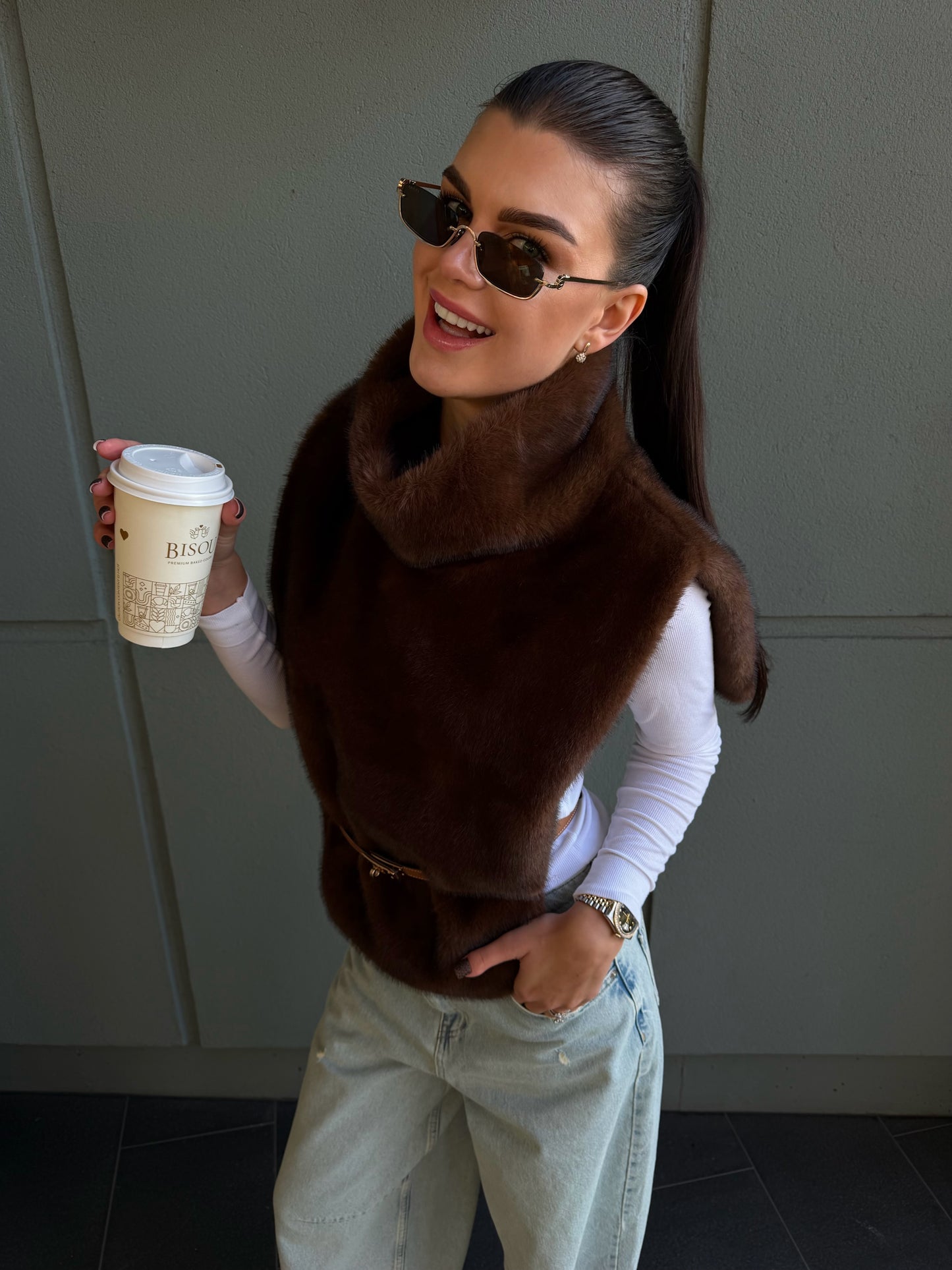 Chocolate Fur Vest