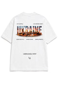 Ukraine T-shirt in white, back view