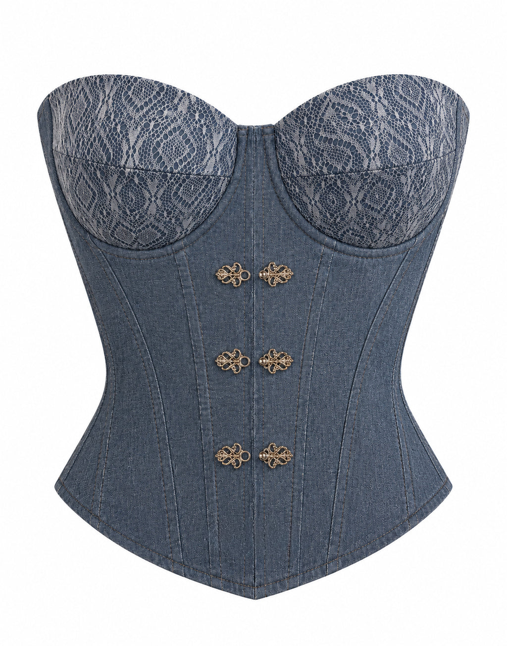 Denim Lace Corset