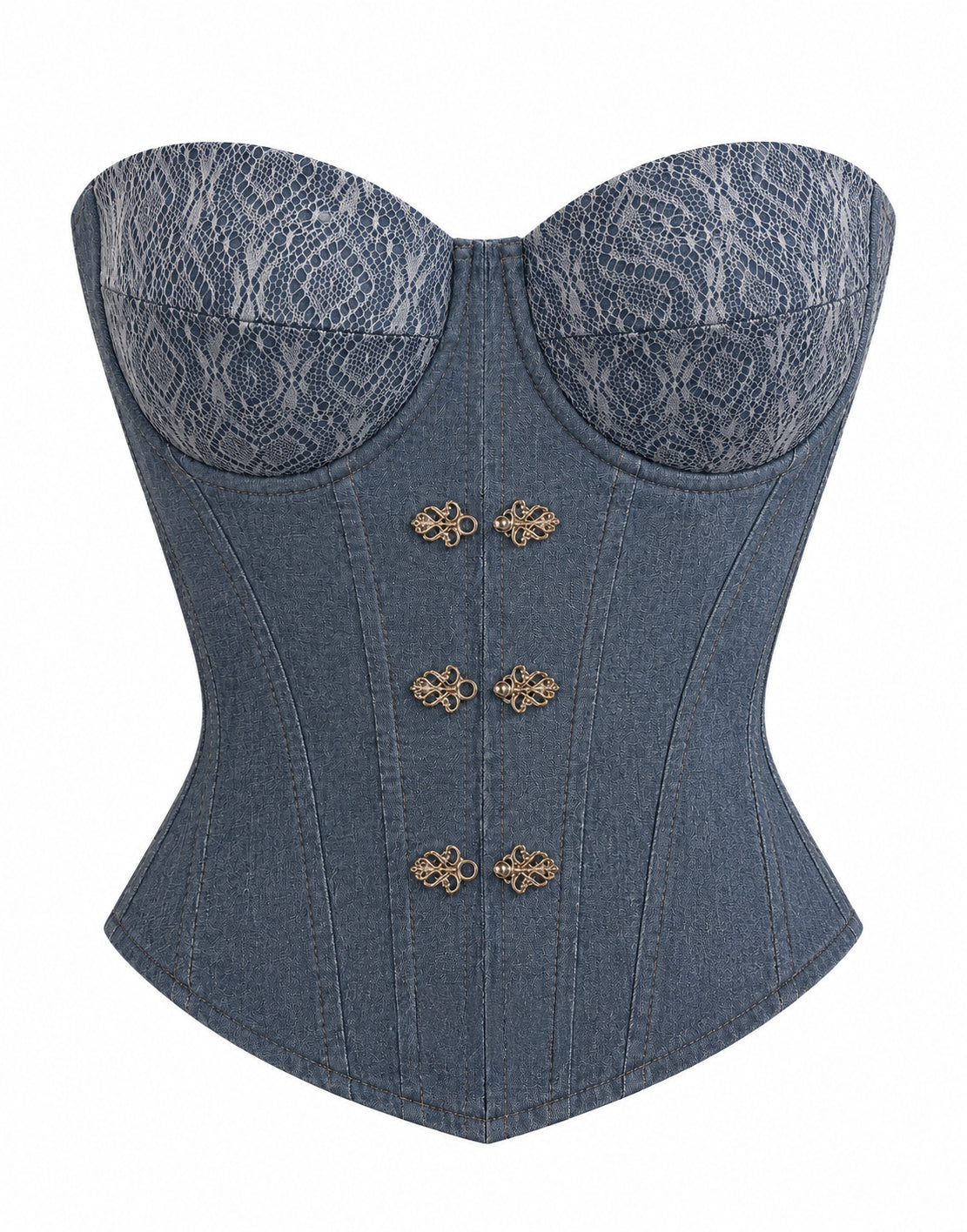 Denim Lace Corset
