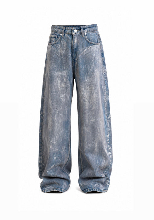 Ash Blue Denim in ash blue, flat lay front view