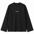 A black long-sleeve crewneck t-shirt with 'VALEBONA EST. 2020' printed in white on the center chest, displayed on a clean white background.
