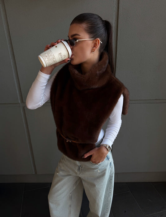 Chocolate Fur Vest