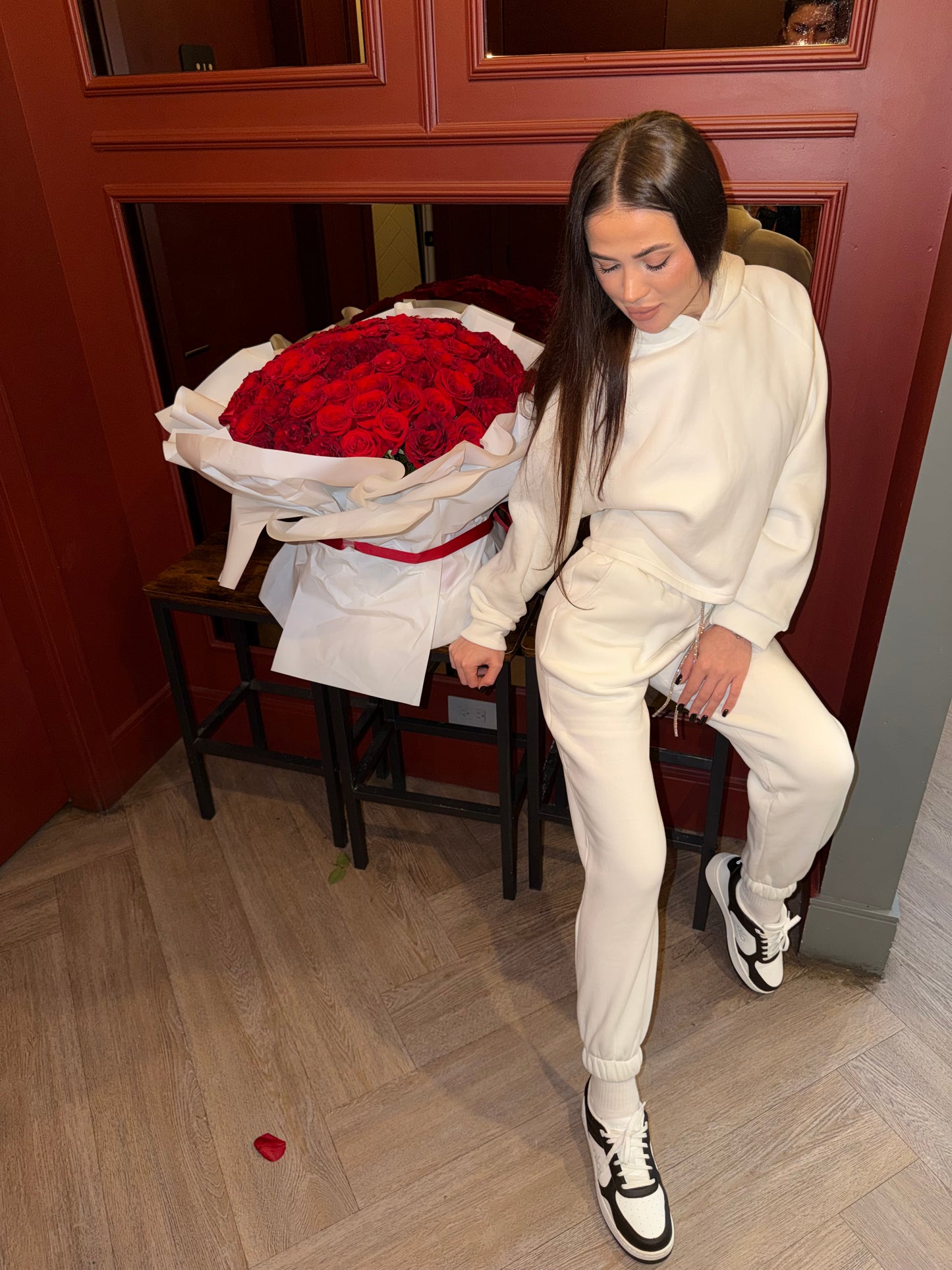 Oversized High-Waisted Fleece Pants