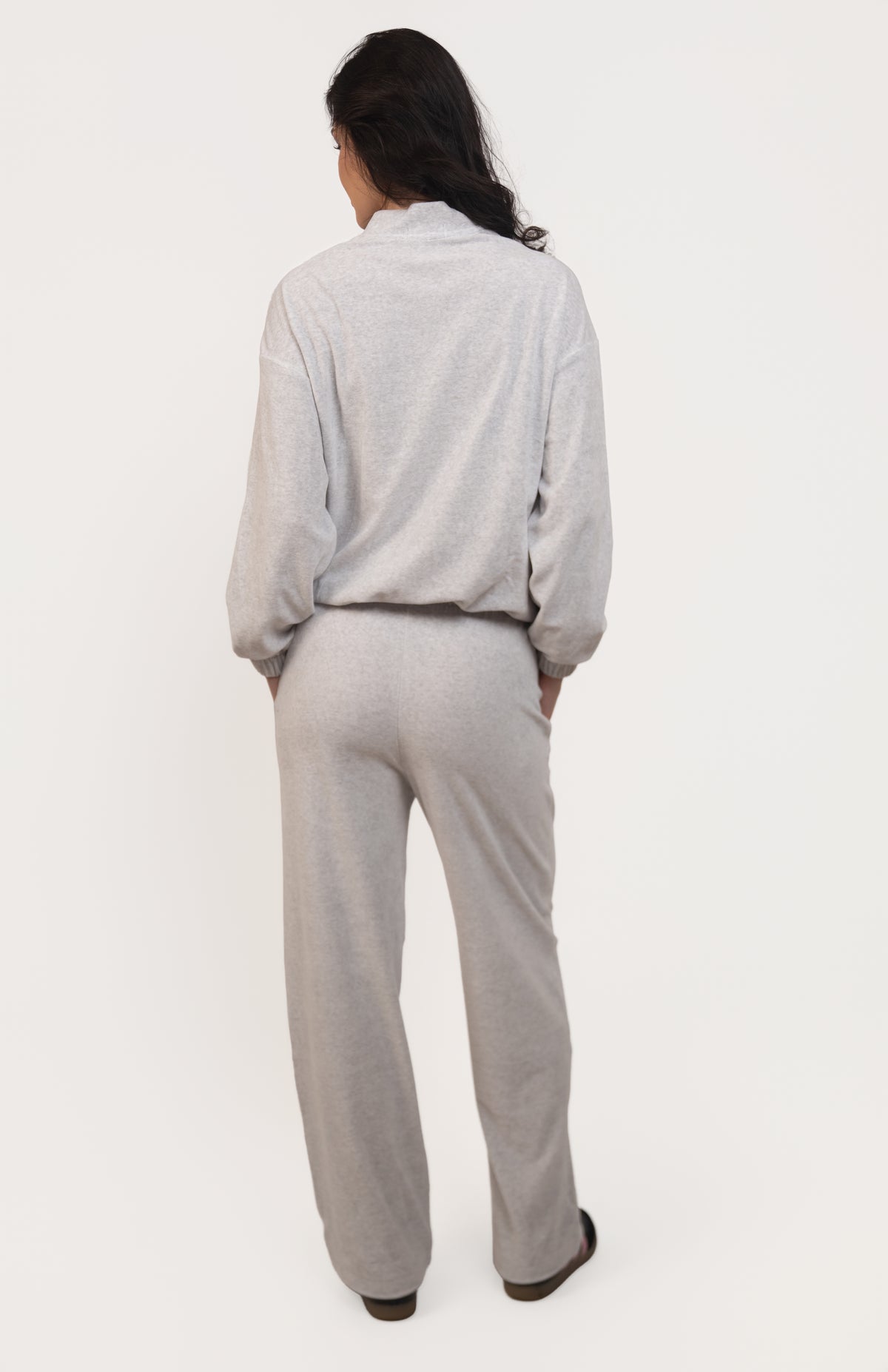 Velour Relaxed Set - Light Heather Grey