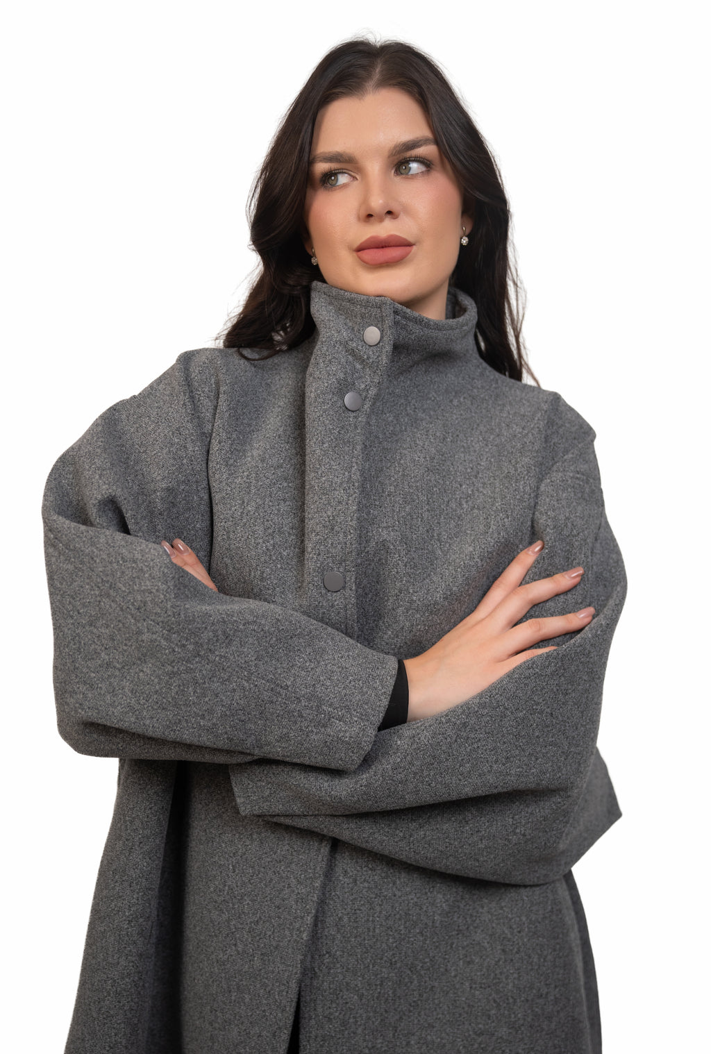 Oversize Grey Melange Coat