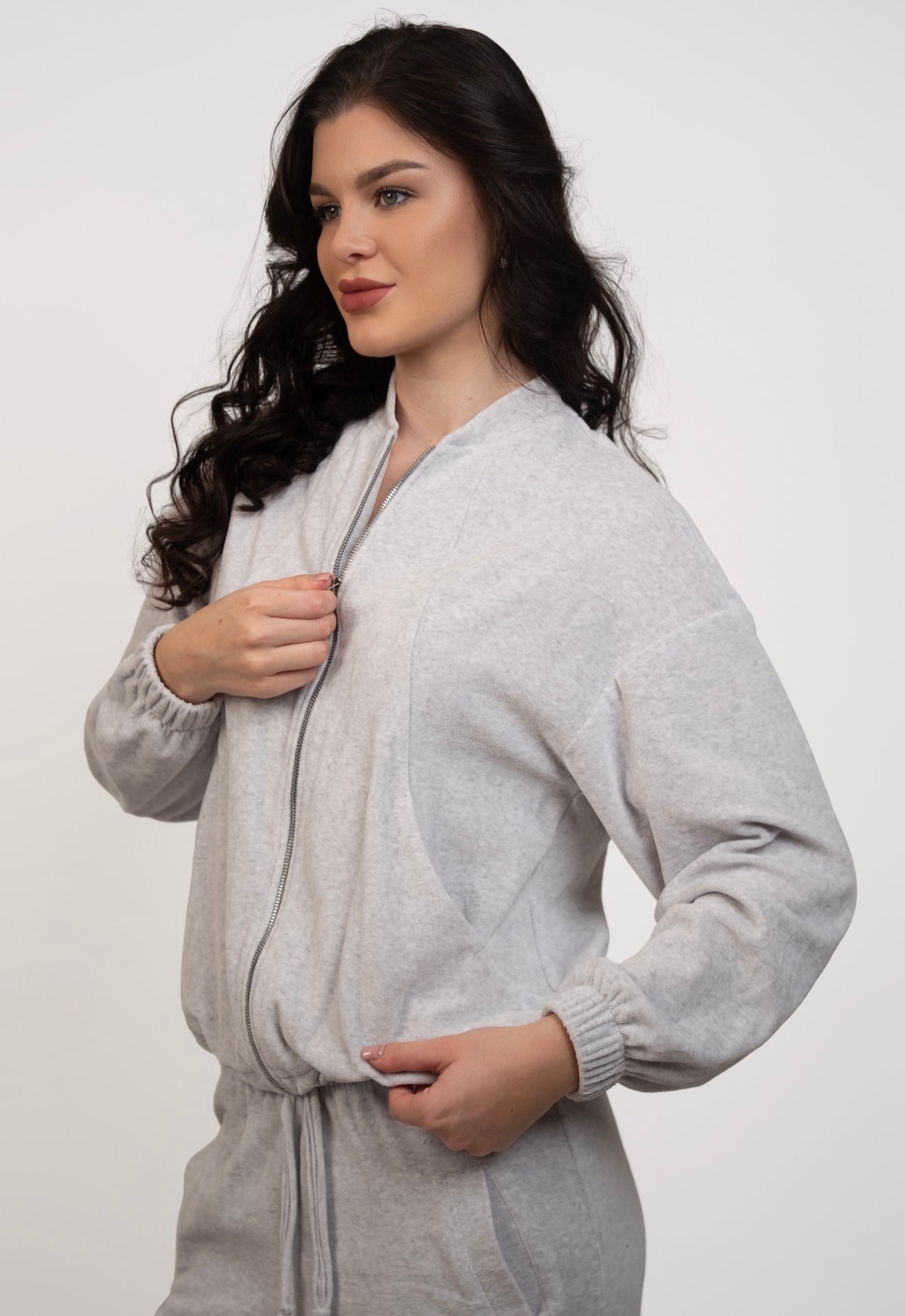 Velour Relaxed Set - Light Heather Grey