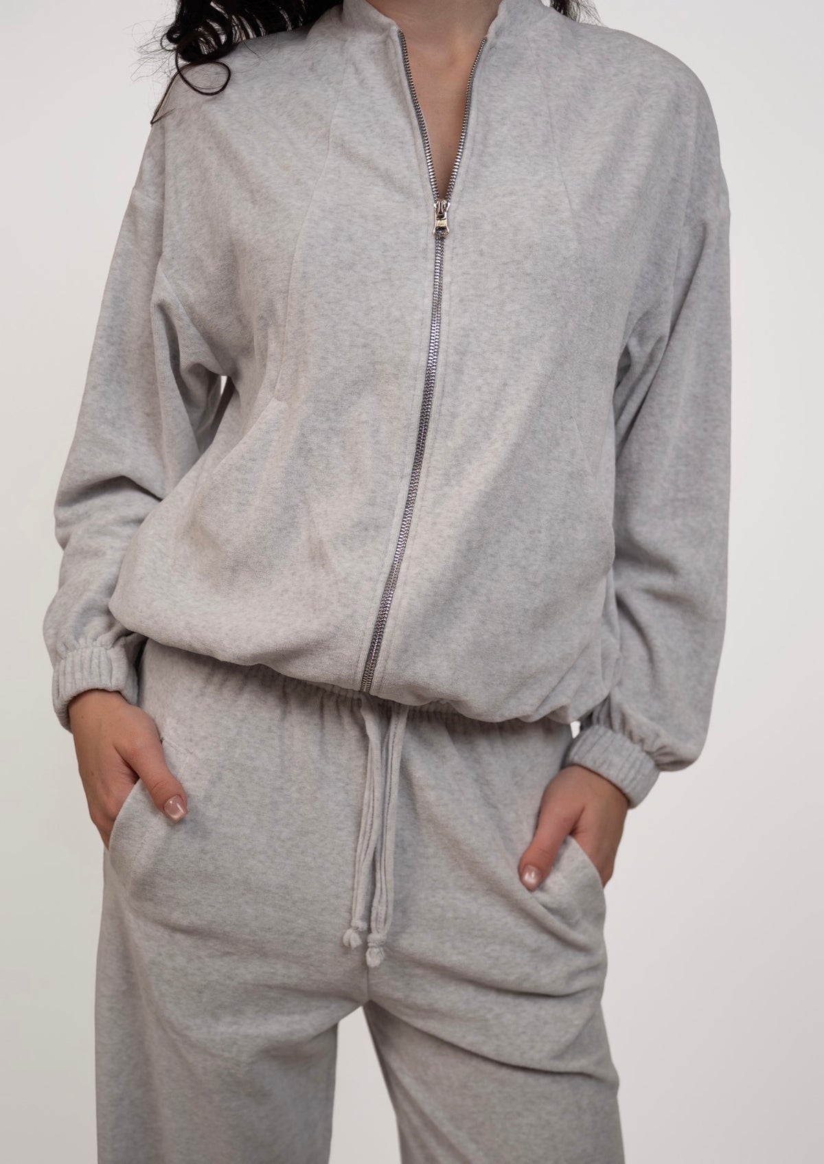 Velour Relaxed Set - Light Heather Grey