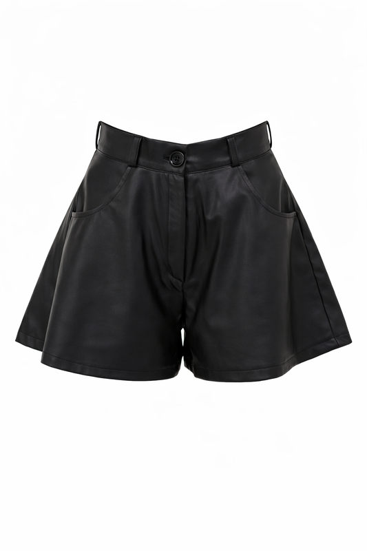 High-Waisted Faux Leather Shorts