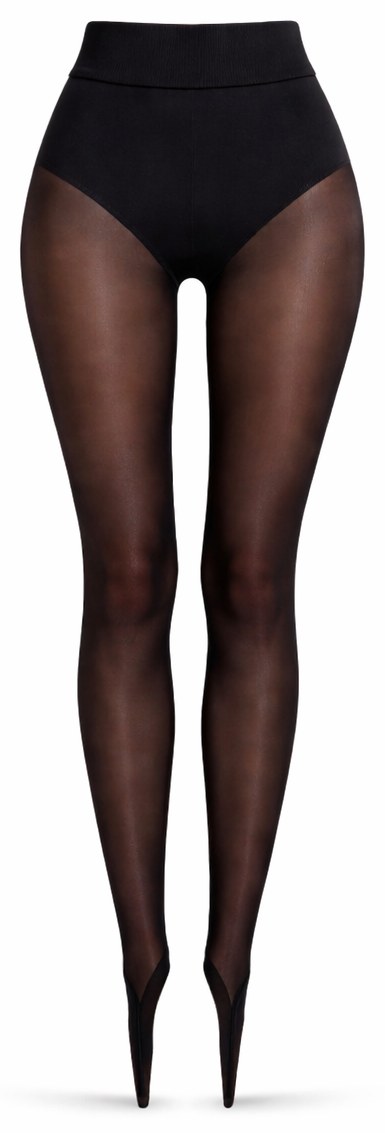 Mesh stirrup leggings in black, product view